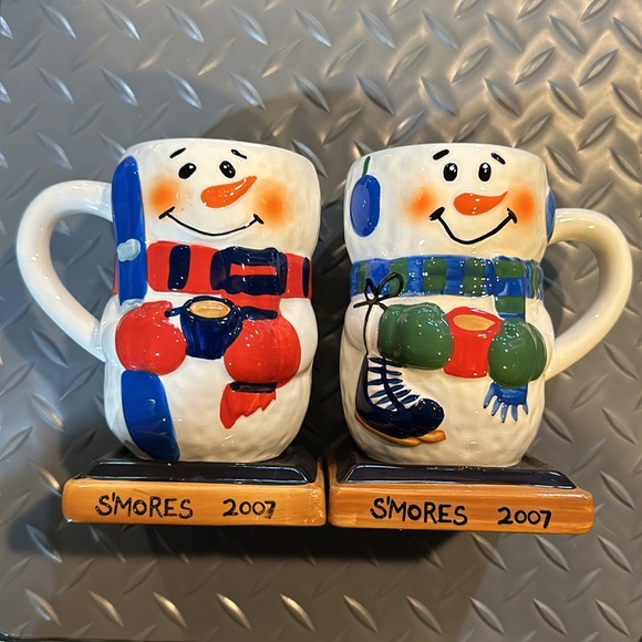 Bay Island Warm Your Heart Snowman Mug. Set of 2 - Picture 1 of 7